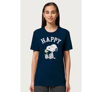 Peanuts Women's Snoopy & Happy Relaxed Fit T-Shirt in Navy | Size: XL Peanuts Navy XL