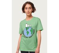 Peanuts Women's Snoopy Keep It Green Relaxed Fit T-Shirt in Mint | Size: Large Peanuts Mint L