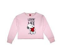 Peanuts Womens Snoopy Lovin Life Reversible Sequin Cropped Sweatshirt, Pink, S-2XL