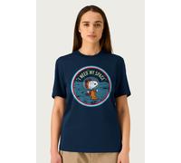 Peanuts Women's Snoopy On The Moon I Need My Space Relaxed Fit T-Shirt in Navy | Size: Small Peanuts Navy S
