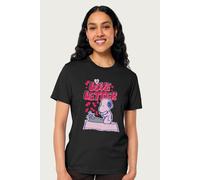 Peanuts Women's Snoopy Typing A Love Letter Valentines Day Relaxed Fit T-Shirt in Black | Size: Large Peanuts Black L