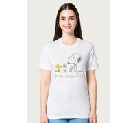 Peanuts Women's SnoopyGrow Happiness Nature Relaxed Fit T-Shirt in White | Size: Large Peanuts White L
