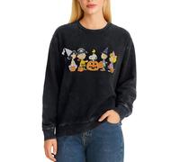 Peanuts Women's Sweatshirt - Snoopy and Friends Pullover Fleece Graphic Crewneck Sweatshirts for Women (Sizes: S-XL), Peanuts Black Min Wash, Large