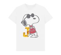 Peanuts Women's Urban Bling Baseball Joe Cool Snoopy Sports T-Shirt in White | Size: Medium Peanuts White M