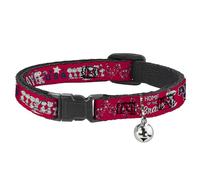 Peanuts Worldwide LLC Cat Collar, Breakaway Collar with Bell, Peanuts Gang American Summer Poses Red Blue White, 8.5 to 12 Inches 0.5 Inch Wide