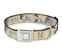 Peanuts Worldwide LLC Pet Collar, Dog Collar Metal Seatbelt Buckle, Peanuts Snoopy and Friends Desert Cowboy Poses Beige, 15 to 24 Inches 1.0 Inch Wide