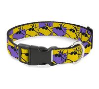 Peanuts Worldwide LLC Pet Collar, Dog Collar Plastic Buckle, Peanuts Woodstock Shades Pose Blocks Blue Yellow Black, 13 to 17 Inches 1.5 Inch Wide