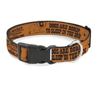 Peanuts Worldwide LLC Pet Collar, Dog Collar Plastic Buckle, Snoopy Poses and Quotes Collage Orange Black, 8.5 to 12 Inches 0.5 Inch Wide