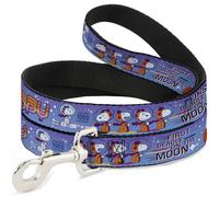 Peanuts Worldwide LLC Pet Leash, Dog Leash, Peanuts Astronaut Snoopy Launch Poses White Multi Color, 6 Feet Long 1.0 Inch Wide