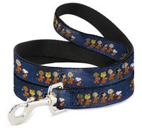 Peanuts Worldwide LLC Pet Leash, Dog Leash, Peanuts Gang Astronauts Space Walk Group Pose Blues, 6 Feet Long 1.5 Inch Wide