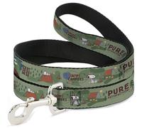 Peanuts Worldwide LLC Pet Leash, Dog Leash, Peanuts Happy Camper Beagle Scouts Scenes, 6 Feet Long 1.5 Inch Wide