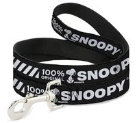 Peanuts Worldwide LLC Pet Leash, Dog Leash, Peanuts Snoopy Care Symbols 100% Original Black White, 4 Feet Long 0.5 Inch Wide