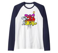 Peanuts WYLD Style Snoopy Woodstock Big Deal Retro Graffiti Raglan Baseball Tee