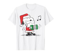 Peanuts Xmas Santa Snoopy Music Party 80s Retro Vibes Gifts T-Shirt