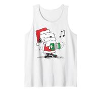 Peanuts Xmas Santa Snoopy Music Party 80s Retro Vibes Gifts Tank Top