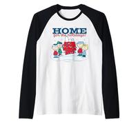 Peanuts Xmas Snoopy Charlie Sally Lucy Holiday Fun Dog House Raglan Baseball Tee