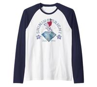 Peanuts Xmas Snoopy Shining Bright 1950 Classic 90s Sparkle Raglan Baseball Tee