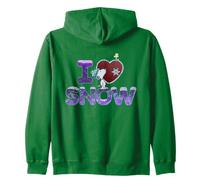 Peanuts Xmas Snoopy Woodstock I Love Snow Holiday Classic Zip Hoodie
