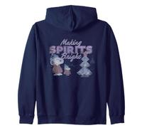 Peanuts Xmas Snoopy Woodstock Making Bright Spirits Vintage Zip Hoodie