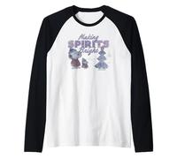 Peanuts Xmas Snoopy Woodstock Making Spirits Bright Vintage Raglan Baseball Tee
