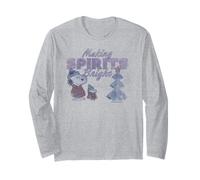 Peanuts Xmas Snoopy Woodstock Making Spirits Vintage Bright Long Sleeve T-Shirt