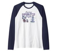 Peanuts Xmas Snoopy Woodstock Making Spirits Vintage Bright Raglan Baseball Tee