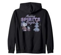 Peanuts Xmas Snoopy Woodstock Making Spirits Vintage Bright Zip Hoodie
