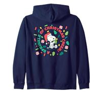Peanuts Xmas Snoopy Woodstock Peppermint Fun Sprinkle Gifts Zip Hoodie