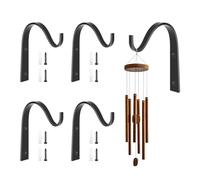 PEAPIN 2 Pack 4in Small Hanging Basket Bracket, Outdoor Wall Hooks Miniature Hanging Basket Brackets for Small Plants, Wind Chimes, Lanterns (2)