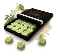 Pear and Elderflower Wax Melts | Island Midnights Collection | PreScent | Highly Scented, Soy Wax, Handmade, Pastel Green Flowers and Butterflies, Gift Box and Poem