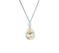 Pear Cut Fancy Vivid Yellow Sapphire Gem Moissanite Pendant Necklaces Jewelry