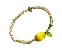 Pear Design Resin Bead Stretchy Wristband Stackable Jewelry For Women Girls Fashion Accessory Gift Stylish Elastic Stackable For Women