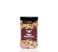 PEAR Drops 1.2kg Small Sweet Jar - A Personalised Gift Jar Filled with Your Favourite Retro Sweets! (Happy Anniversary)