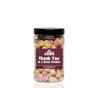 PEAR Drops 1.2kg Small Sweet Jar - A Personalised Gift Jar Filled with Your Favourite Retro Sweets! (Thank You to a Great Teacher)