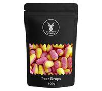 Pear Drops 400g Resealable Pouch - Traditional Pink & Yellow Pear Flavoured Crystallised Hard Boiled Sweets - Retro Pick n Mix Sweet Shop Favourite
