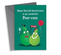 Pear-ents Funny Pears Emerald Anniversary Card