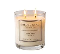 Pear & Freesia 2 Wick Scented Candle - Gilded Stag Candle Co.