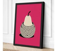 Pear in Polka Dots Retro Canvas Wall Art Print 30x20 Inch | Ready to Hang, Gallery Wrapped, Fade-Resistant Inks, Securely Packaged, UK Made