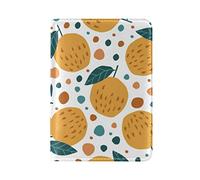 Pear Polka Dot Fruit USA Passport Holder Real Leather Cover Case for Travel Men Women