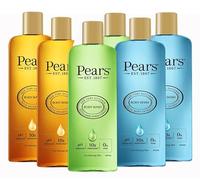 Pear Pure and Gentle Body Wash with Natural Oils 250 ml (2 Pack) & With Mint Extracts 250ml (2 Pack) & Lemon Flower Extracts 250ml (2 pack) Pears Body Wash Bundle (Total 6 Pack)