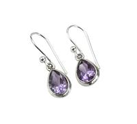 Pear Purple Cubic Zircon Earrings for Women Simple Elegant Charming Earrings Wedding Daily Wear Temperament Lady Jewelry