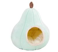 Pear Shaped Cat Bed, Warm Semi-Enclosed Pet House for All Seasons, Cozy Plush Sleeping Nest for Indoor Cats & Small Dogs(Green,37x50cm)