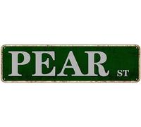 Pear St Sign Novelty Pear Decor Pear Street Sign Wall Art Decor For Home Farmhouse Bar Cafe Man Cave 16 X 4 Inch
