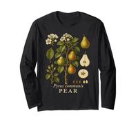 Pear Tree Botanical Fruit Vintage Orchard Graphic Long Sleeve T-Shirt