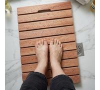 Pear Wood Bathroom Anti Slip Mat Unfinished, Square Bath Mat 30 50 70 90 cm