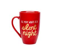 Pearhead "All Mom Wants A Silent Night" Novelty Coffee Mug - Holiday Drinkware Decor - Perfect Present for Christmas