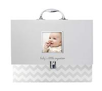 Pearhead Baby Document Organizer, All In One Briefcase with File Folders to Store Baby's Paperwork and Records, Gray Chevron