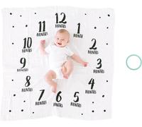 Pearhead Baby Milestone Blanket, Newborn Monthly Milestone Photo Prop, Baby Gir