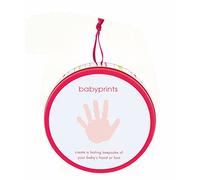 Pearhead Babyprints Newborn Baby Handprint or Footprint Imprint Kit with Keepsake Storage Tin, Pink
