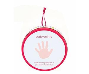 Pearhead Babyprints Newborn Baby Handprint or Footprint Imprint Kit with Keepsake Storage Tin, Pink